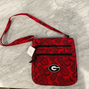 Vera Bradley Red Paisley Georgia Bulldogs Official Crossbody Bag